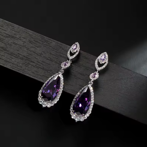Violet Water Drop Earrings
